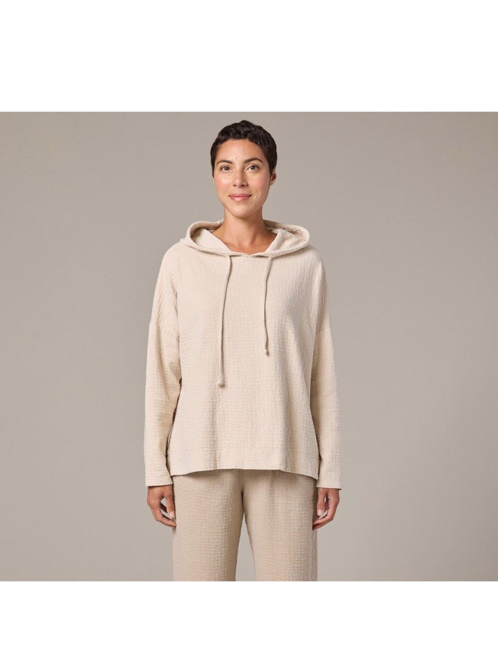 Cut Loose Pucker Doublecloth Sweatshirt - 2246198 - Moonbeam - S/M